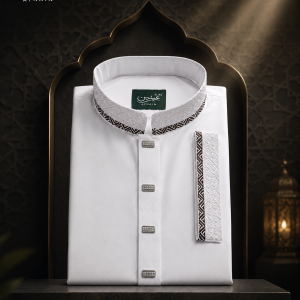 Pearl White Classic Panjabi Minimal yet luxurious
