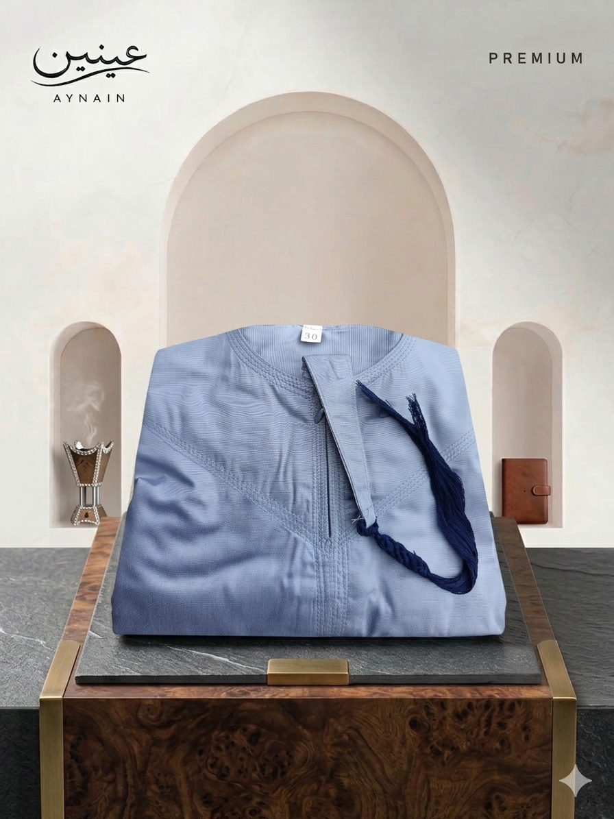 Premium Kids Omani Jubba (Sky Blue) - Image 2