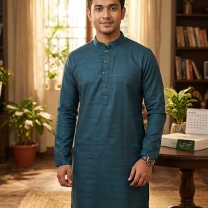 Alternative view of Imperial Teal Designer Panjabi